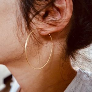 Gold hoop earring